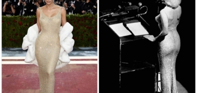 سعره 4.8 مليون دولار .. كيم كارداشيان ترتدي فستان مارلين مونرو