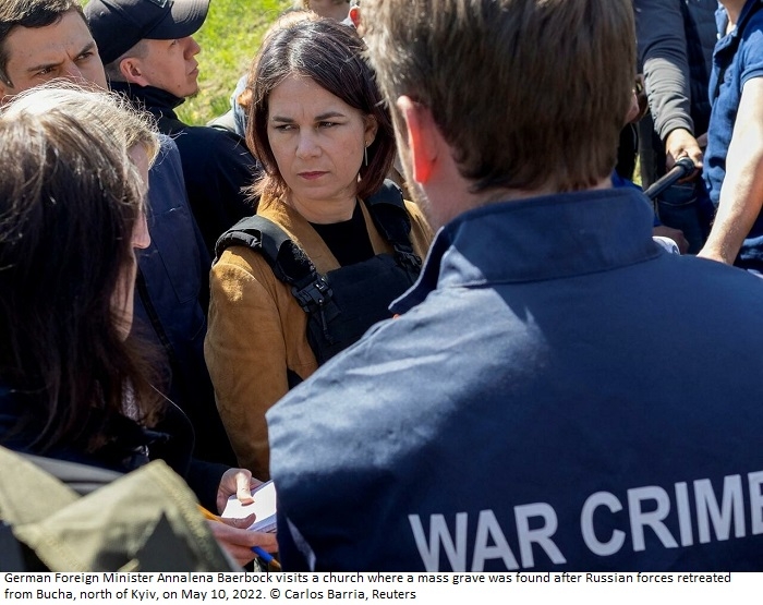 German foreign minister visits Bucha on surprise Ukraine trip