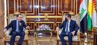 مەسرور بارزانی، سەرۆکی حکوومەتی هەرێمی کوردستان، پێشوازیی لە ئیلبروس کوتراشیڤ، باڵوێزی ڕووسیا لە عێراق کرد.