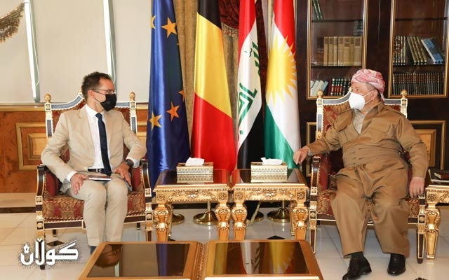 سەرۆك بارزانی پێشوازی لە باڵیۆزی بەلجیكا لە عێراق دەكات