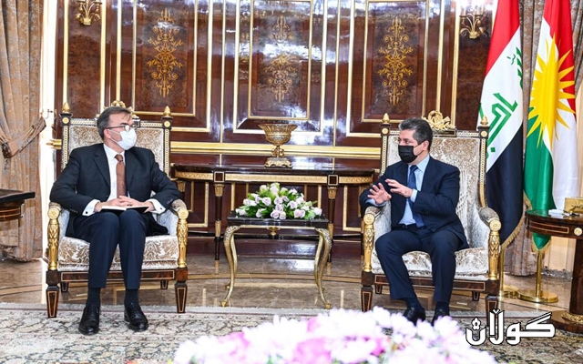 سەرۆکی حکومەتی هەرێمی کوردستان پێشوازی لە باڵیۆزی سویسرا لە عێراق و ئوردن دەکات