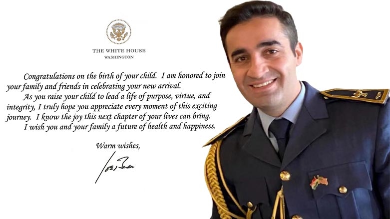 Joe Biden pîrozbahî li Pêşmergeyekî kir