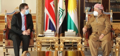 ســـەرۆك بـــارزانــی پێشوازی لە باڵیۆزی بریتانیا لە عێراق دەكات