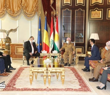 سەرۆك بارزانی پێشوازی لە باڵوێزی ڕۆمانیا لە عێراق دەكات