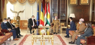 سەرۆك بارزانی پێشوازی لە باڵوێزی ڕۆمانیا لە عێراق دەكات