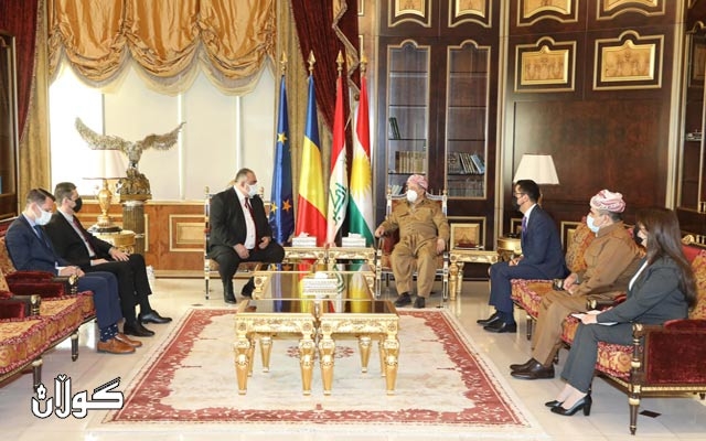 سەرۆك بارزانی پێشوازی لە باڵوێزی ڕۆمانیا لە عێراق دەكات