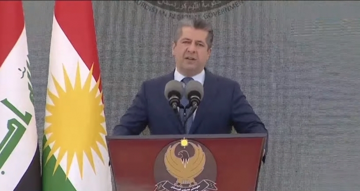 Gotara Mesrûr Barzanî ya di merasîma danîna xîmê 3 projeyên li Duhokê