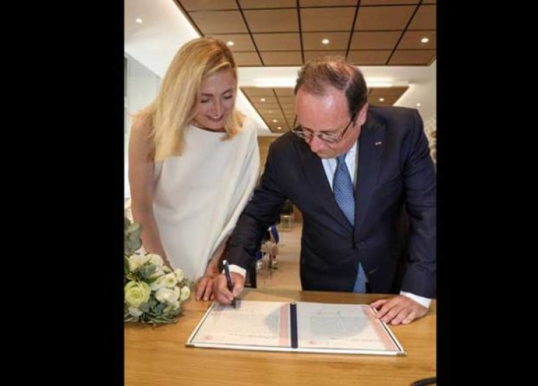 فرانسوا هۆلاند بۆ یەکەم جار لە تەمەنی 67 هاوسەرگیریی کرد