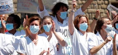 ستافی پزیشکی لە سەرتاسەری فەڕەنسا خۆپیشاندانیان ئەنجامدا