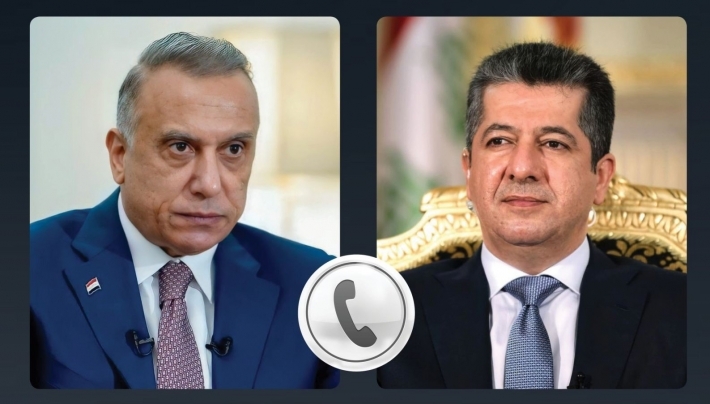 مسرور بارزاني يؤكد في اتصال مع الكاظمي أهمية العمل المشترك لوضع حد للخارجين عن القانون