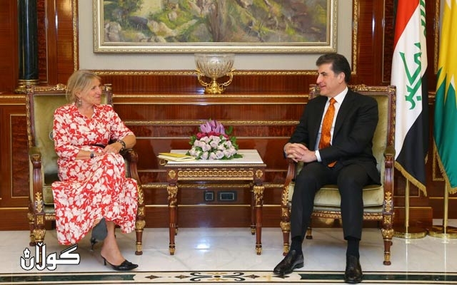 سەرۆك نێچیرڤان بارزانی پێشوازى له‌ شاندێكی سەناتی فەرەنسى كرد