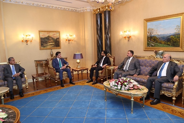 President Nechirvan Barzani meets with Mohammed al-Halbousi and Khamis al-Khanjar