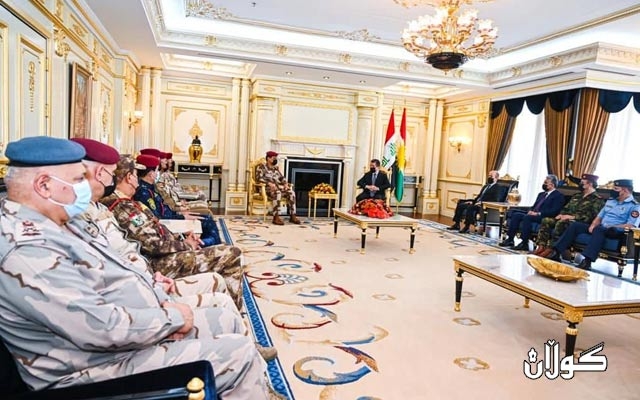 مەسرور بارزانی سەرۆکی حکوومەتی هەرێمی کوردستان، پێشوازی لە شاندێکی باڵای سەربازی و ئەمنی عێراق کرد بەسەرۆکایەتی جەنەرال عەبدولئەمیر یارەڵلا سەرۆکی ئەرکانی سوپای عێراق.