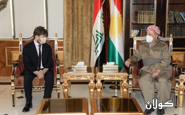 سەرۆك بارزانی پێشوازی لە كونسوڵی گشتیی فەڕەنسا له‌ هەولێر دەكات