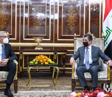 سه‌رۆكی حكوومه‌تی هه‌رێمی كوردستان پێشوازی له‌ باڵوێزی ئه‌ڵمانی له‌ عێراق كرد