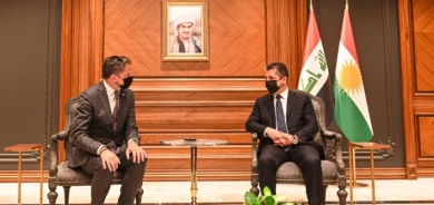 رئيس حكومة إقليم كوردستان يستقبل القنصل العام الأمريكي لدى أربيل