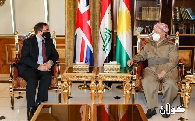 ســەرۆک بــارزانی پێشوازی لە باڵیۆزی بریتانیا لە عێراق دەکات