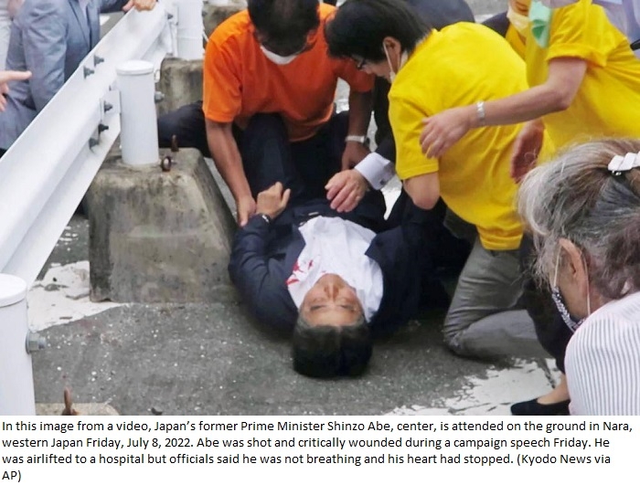 Japan ex-leader Shinzo Abe assassinated while giving speech