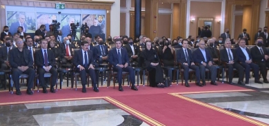 نيجيرفان بارزاني عند استقبال جثمان نجل 