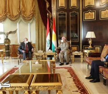 ســــەرۆك بـــارزانی پـێـشـوازی لە سەرۆكی بەرەی ڕزگاری و گەشەپێدان دەكات