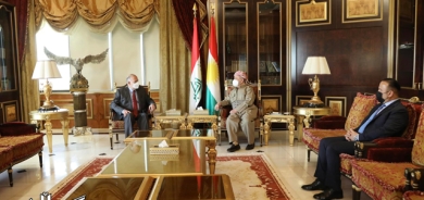 ســــەرۆك بـــارزانی پـێـشـوازی لە سەرۆكی بەرەی ڕزگاری و گەشەپێدان دەكات