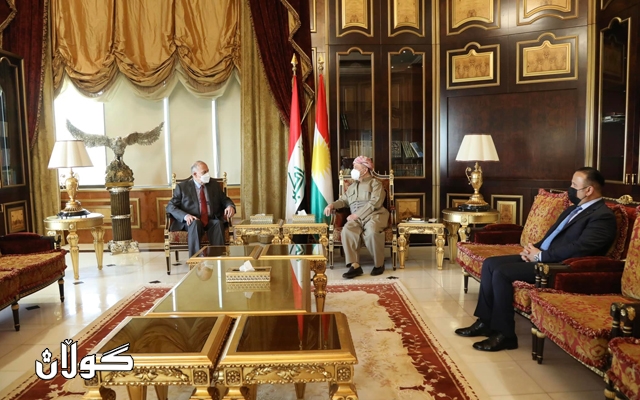 ســــەرۆك بـــارزانی پـێـشـوازی لە سەرۆكی بەرەی ڕزگاری و گەشەپێدان دەكات