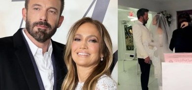 بە وێنە..بێن ئافڵك و جەیلۆ هاوسەرگیرییان كرد