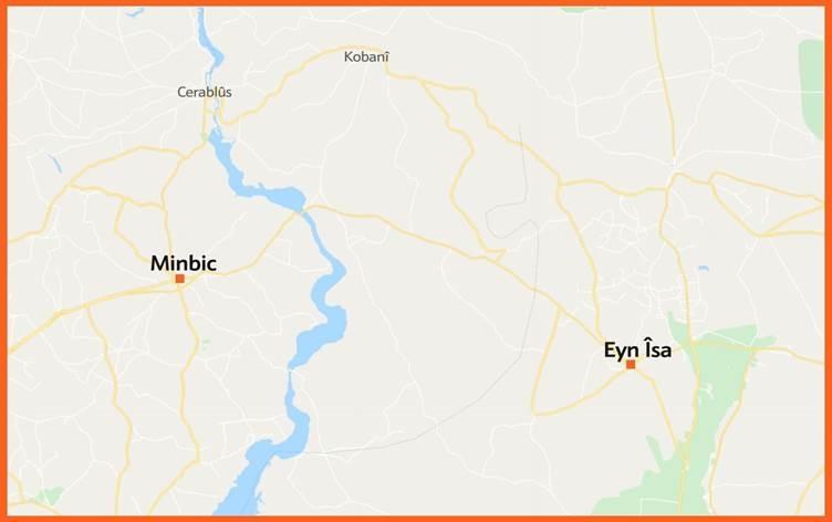 Hêzên Tirkiyê gundekî Minbicê topbaran kirin