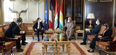 ســەرۆك بارزانی پێشوازی لە باڵوێزی فەڕەنسا لە عێراق دەكات