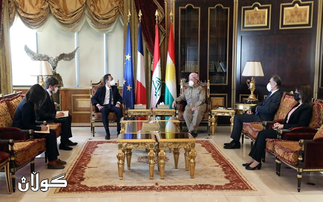 ســەرۆك بارزانی پێشوازی لە باڵوێزی فەڕەنسا لە عێراق دەكات