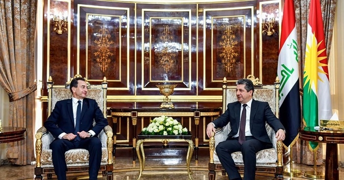PM Masrour Barzani meets Éric Chevalier, the French Ambassador to Iraq