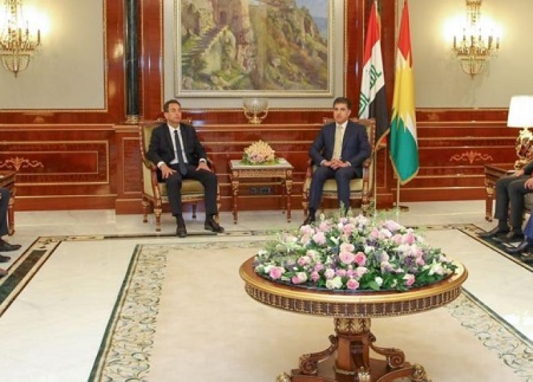 President Nechirvan Barzani meets with Ambassador of France