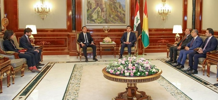 President Nechirvan Barzani meets with Ambassador of France