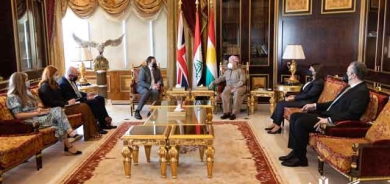 لــە سەلاحەددین  سەرۆك بارزانی پێشوازی لە باڵیۆزی بریتانیا لە عێراق دەكات