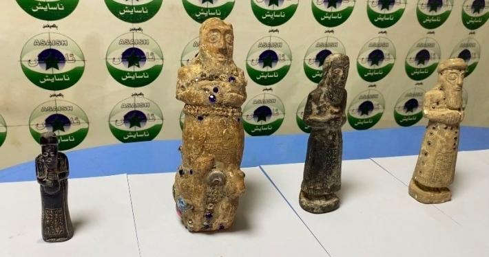 حلبجة .. القبض على 3 متهمين بحوزتهم 6 تماثيل اثرية