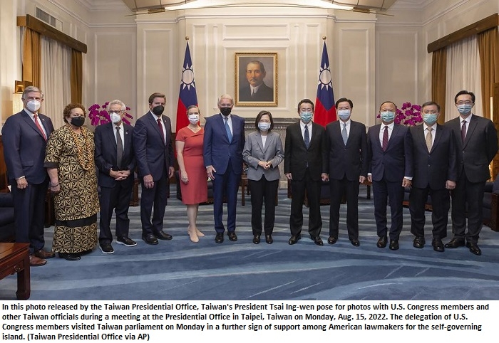 China announces new drills as US delegation visits Taiwan