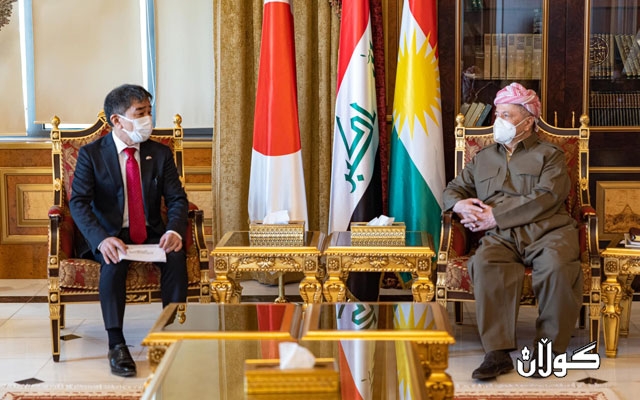 ســەرۆك بــارزانــی پێشوازی لە باڵیۆزی ژاپۆن لە عێراق دەكات