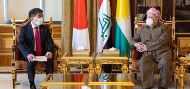 Serok Barzanî pêşwazî li Balyozê Japonya li Iraqê kir