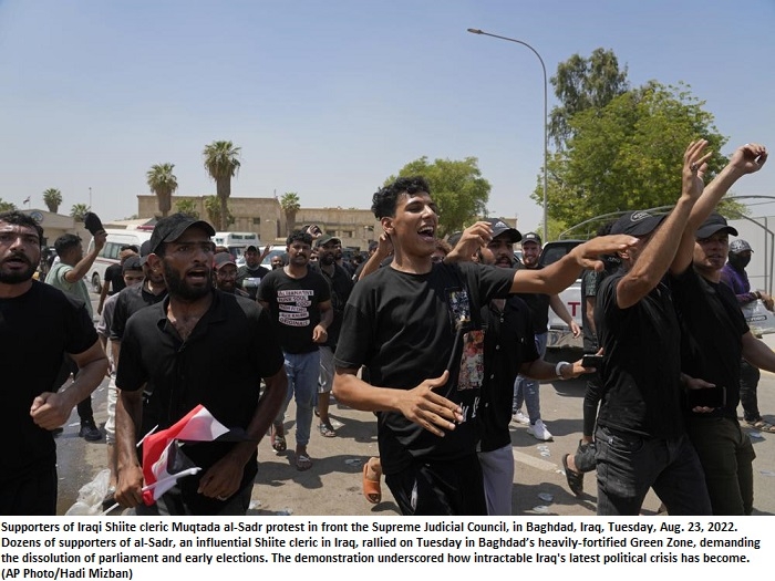 Iraq Shiite cleric’s supporters demand assembly be dissolved