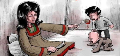 كاریكاتێر باس لە رۆڵی دایك دەكات لە پێناو خزمەتكردن