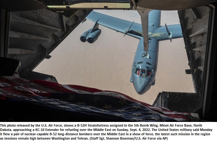 US B-52 bombers fly over Middle East amid tensions with Iran