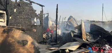 حريق بمخيم هرشم في أربيل يلتهم ستة مساكن