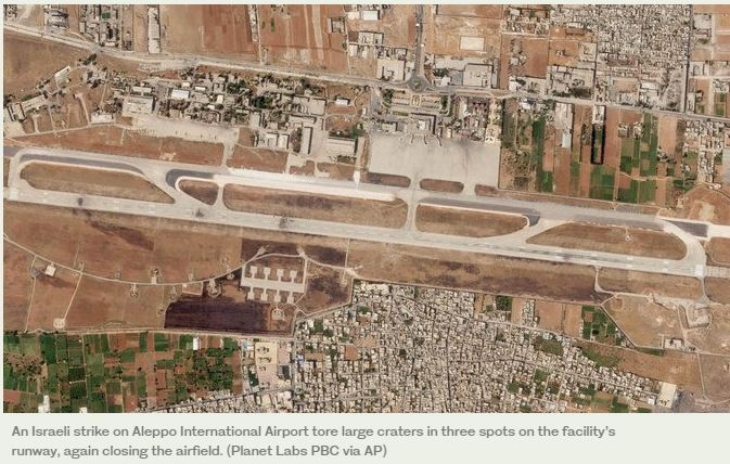 Satellite photos: Israel attack damages Syria airport runway