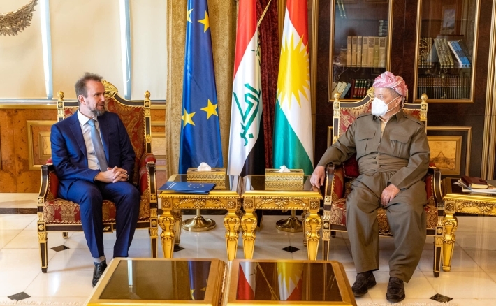 Serok Barzanî pêşwaziya           Balyozê Yekîtiya Ewrupa li Iraqê kir