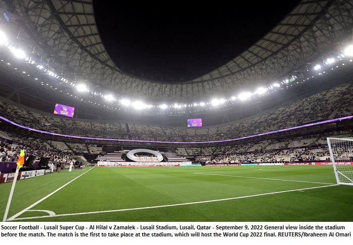 Long lines and lack of water mar Qatar World Cup stadium trial