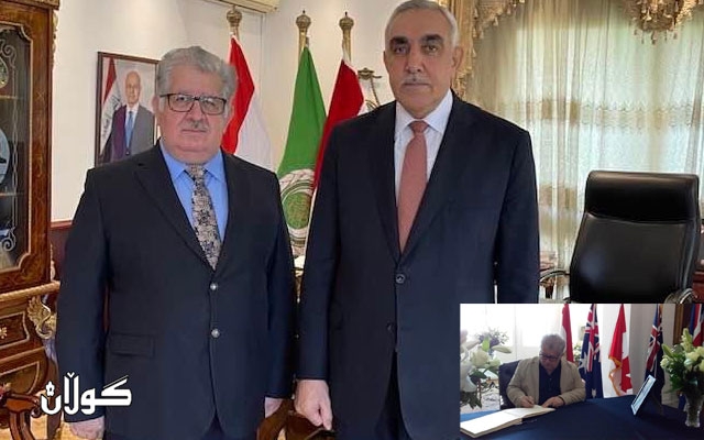 بەرپرسی مەکتەبی پارتی لە قاهیرە سەردانی باڵوێزخانەی عێراق و بریتانیا دەکات