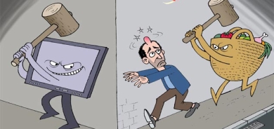 كاریكاتێركاریكاتێرێكە باس لە گرانی و نەهامەتیی ژیانی خەڵك دەكات،