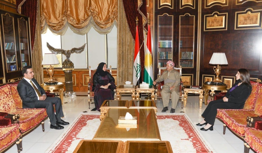 Serok Barzanî pêşwaziya Seroka Parlemena Kurdistanê kir