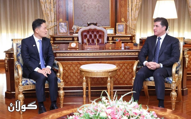 سه‌رۆك نێچيرڤان بارزانى پێشوازى له‌ كونسولى نوێى كۆرياى باشوور كرد