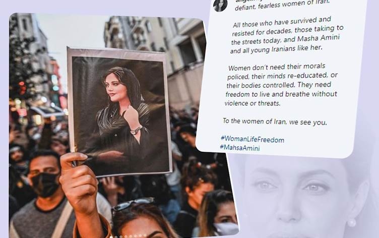 Angelina Jolie ji bo Jîna Emînî û jinên Îranê peyam da